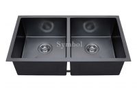 50/50 Double Undermount Nano Black Stainless Kitchen Sink