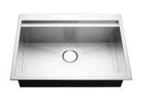 Topmount Single Handmade Kitchen Workstation Sink With Ledge