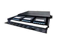 MPO distribution patch panel box, 1RU sliding, 3 separate LGX cassette module, Max capacity 72fibers
