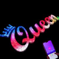 custom rgb led 3d crystal diamond letter signs outdoor indoor signage