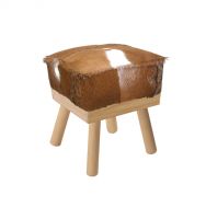 Stool with Goat Skin Leather