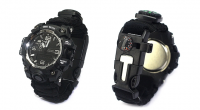 Survival adventure Paracord emergency watch with tactical features in wild