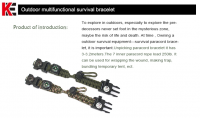2020 Amazon New Products Survival Personalized Bracelet, Camping Equipment Outdoor Items Climbing Wholesale Survival Bracelet