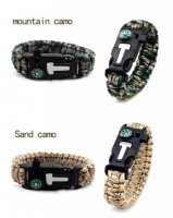 Gift Product Disaster Survival Whistle Equipment Woven Bracelet, Wholesale Multi-function Hiking Col