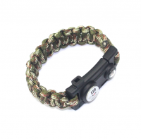 Wholesale Factory Detachable Compass Handmade Bracelet, Everyday Use Hiking LED SOS Light Bangle Adj