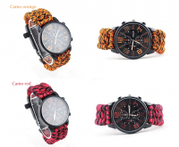Multi Colors Camping Material Tactical Watch, Hot Hiking Equipment Multifunction paracord Survival W