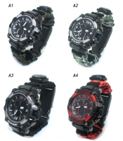 Wholesale Hiking Custom Cheap Camping Gear Paracord Survival Watch, Gifts Survival Gear Hiking Watch