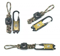 Men Gadget Camping Equipment Paracord Compass Key Chain, 2020 New Arrivals Camping Equipment Custom