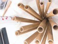 COMPOSTABLE DRINKING STRAWS - NATURAL MATERIAL BAMBOO STRAWS 