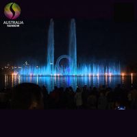 2019 Music dancing water fountain with water screen laser projector