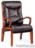 Wood frame leather conference chair (FOH-F21)