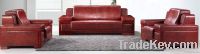 Red Leather Office Sofa