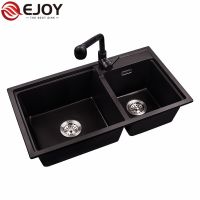 EJOY High Quality Factory sale double bowl composite granite sink with good price quartz sink oem