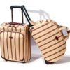 stripe&jacquard fabfic wheeled bag