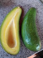 Fresh fruit Asian Avocado long stem with green skin from South Africa
