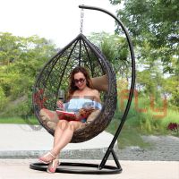 Patio Rattan Garden Wicker Outdoor Furniture Double Seater Outdoor Hammock Egg Hanging Swing Chair 