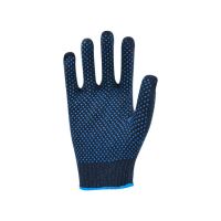 Professional Working Gloves Navy Blue Polycotton Shell Blue Pvc Dots Coating Work Safety Gloves Cotton Gloves