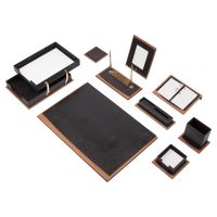 Star luxury leather desk set 12 accessories