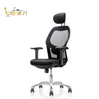 hot selling black swivel reception seat big size height adjust armrest office staff mesh chair