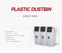 3 Compartment Plastic Recycling Garbage Can Segregated Waste Bin 