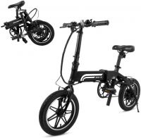 Swagtron EB5 14T SwagCycle EB-5 Lightweight Aluminum Folding Electric Bike with Pedals 14" Frame (Black)