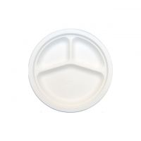 Eco-friendly  Biodegradable  Bagasse Plate 3 Compartment
