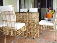 Iron & Wicker Dining Set