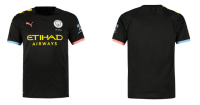 19-20 Manchester City Away Black Jerseys Whole Kit (Shirt+Short+Socks)