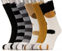 Women Girls Fuzzy Winter Warm Christmas Indoors Slipper Socks Cute Cat Claw Soft Home Sleeping Socks