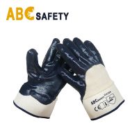 China Supplier Blue Nitrile Dipped Oil Proof Safety Gloves