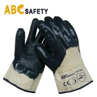 Rough Palm 3/4 Blue Nitrile Coated Glove Jersey Liner