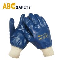 Jersey Lining Blue Industrial Nitrile Glove Manufacturer