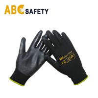 13G polyester/nylon black nitrile coated smooth finished work glove
