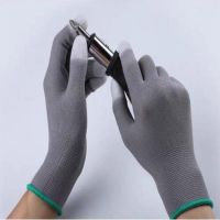 DDsafety Anti Static Gloves Coated Fingertip Grey Carbon Fibers 13G ESD Safety Work Gloves OEM products for industrial/home/construction.CE/ISO standards