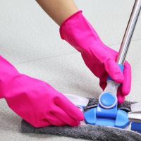 DDsafety Direct Factory Cheap price Reusable Cleaning Household Pink Flock Lined washing up Food level Rubber Glove