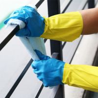 15+years low-cost manufacturer DDSAFETY Bi-Color Latex Cleaning Reusable Household gardening automotive work Glove
