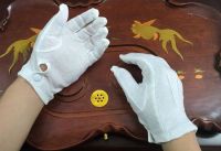 DDsafety 15+years low-cost manufacturer OEM products for industrial 3 Seams on Back Snap Cuff Bleach Beaded Parade Cotton Steel Buttons Gloves