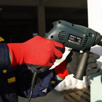 DDsafety OEM products for industrial/construction.Yellow stripe cotton back,Cow split leather Work Gloves for Construction,Cold Storage ,Driving,Road Work