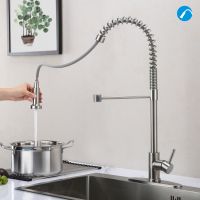 Hot Sale In Amazon-spring High Arc Kitchen Sink Faucet With Pull Down Sprayer-brushed Nichel