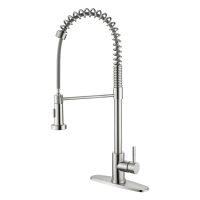 Hot Sale In Amazon-spring High Arc Kitchen Sink Faucet With Pull Down Sprayer-brushed Nichel