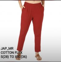 Custom Solid Cotton Flex Trousers For Women Clothing Women Pants