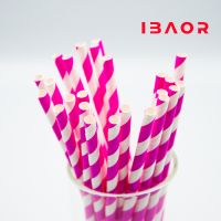 2020 IBAOR factory striped paper straws wholesale in bulk manufacturer