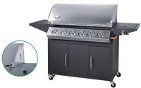 stainless steel gas grill 6 burners moveable island barbecue grill