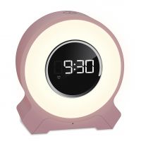 New Hot Sale Rechargeable Alarm Clock Touch Lamp Speaker Wake Up Lighting Speaker With Fm Radio For Bedroom
