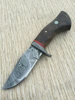 Custom Handmade Damascus Minu Bowie knife With Rose Wood Handle