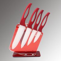 Red Ceramic Kitchen Knives White Blade Chef Fruit Knife set 3"4"5"6" + Peeler