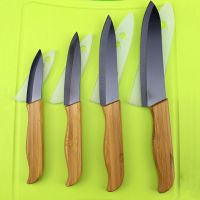 UltraSharp Bamboo Handle Black Blade Ceramic Kitchen Chef Fruit Knive 3"4"5"6"