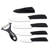 UltraSharp Ceramic Chef Kitchen Knife Set 3"4"5"6" peeler Black/Red/Green Handle
