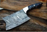 12" Damascus Steel Meat Cleaver Chef Knife Butcher Chopper Full Tang File Work
