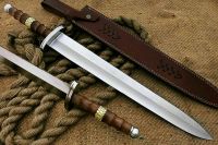Awesome Custom Handmade 25.50" High Carbon Steel Hunting Sword with Sheath